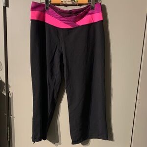 lululemon athletica Black Leggings with Pink Waistband